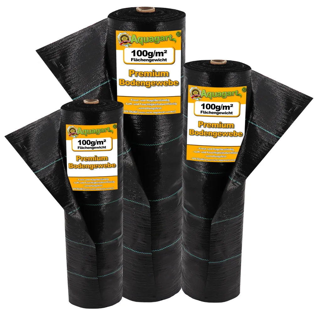 200 m² tissu de sol, bâche anti-mauvaises herbes, bâche de paillage 100 g, 2 m de large, noir